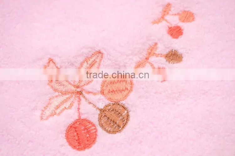 new zero twisted embroidery zero twist terry cotton towel with artificial cherry