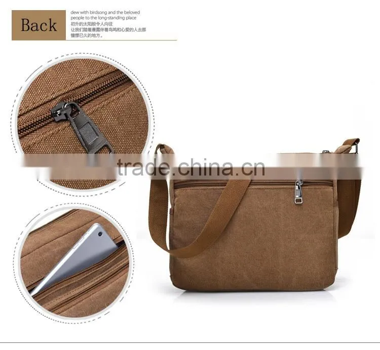 Vintage canvas shoulder messenger bag for men