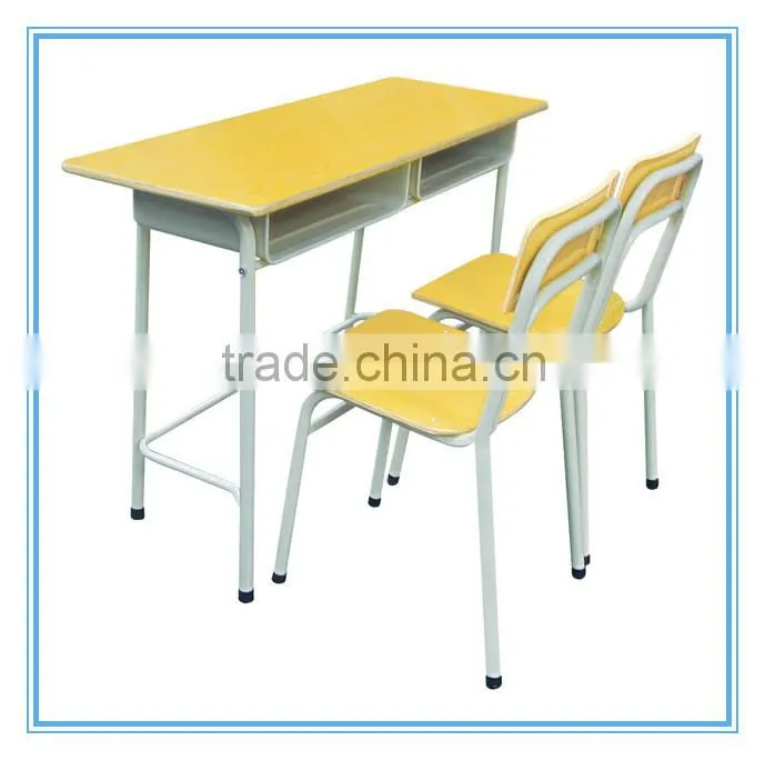 Wooden Werzalit Student Double Desk And Chair Set for primary student TF-8506