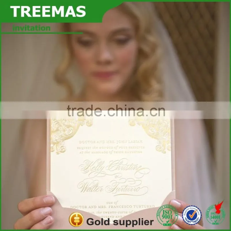 New Arrival Wedding Invitation Card Greeting business,envelope Card Laser Cut Card ZM-GC001