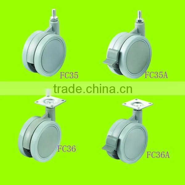 PA+PP+Iron Grey furniture caster wheel with Thread stem(FC35)