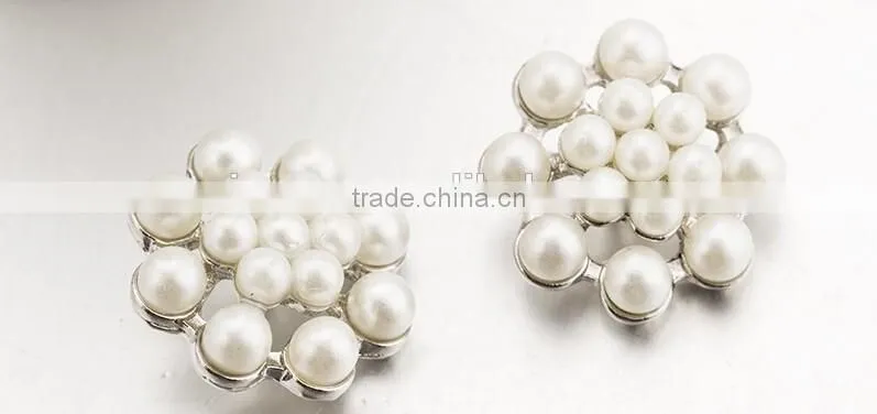 2016 Fashion bulk button pearl rhinestone flower round buttons