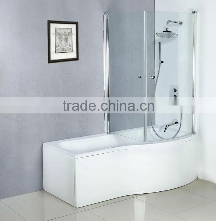 Square Acrylic Shower Bathtub with Bath Screen