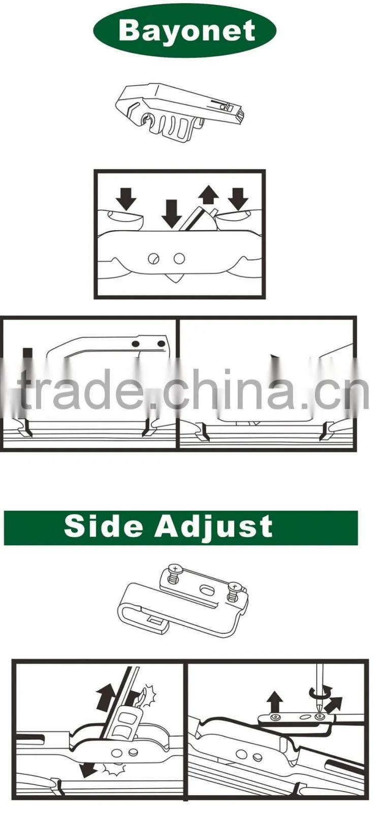 T550 Car Accessories Stainless Steel Windshield Wiper Blade