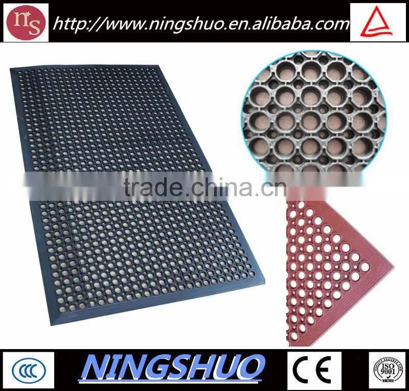 China industry of non slip non toxic rubber drainage bathroom mat