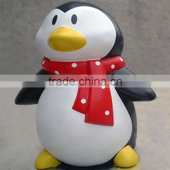 fiberglass cartton penguin sculpture