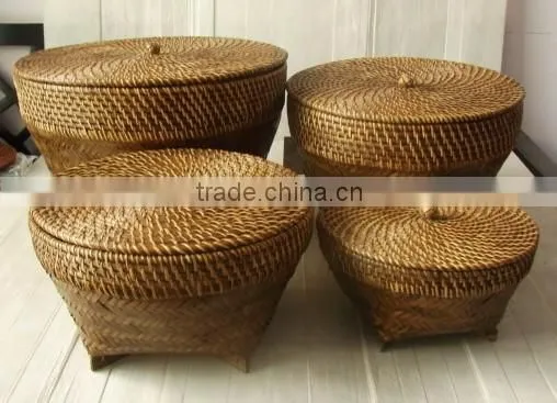 Very nice and high quality Full rattan basket 2016 with brown color