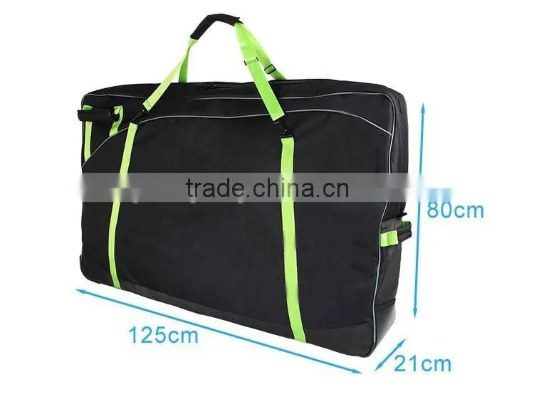 Polyester Bicycle carry Bag Folding Bike Bag with Wheels with two pieces spare tire RYB075