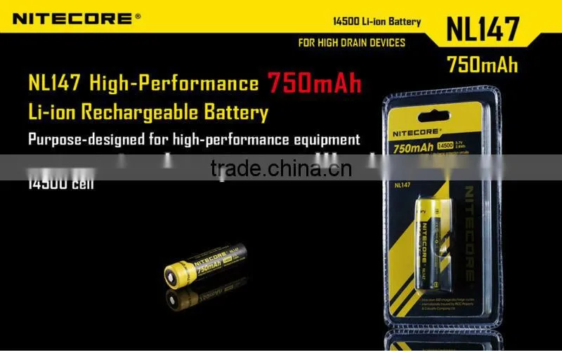 Nitecore NL147 3.7v e-cig battery 700mah li-ion rechargeable battery from shenzhen