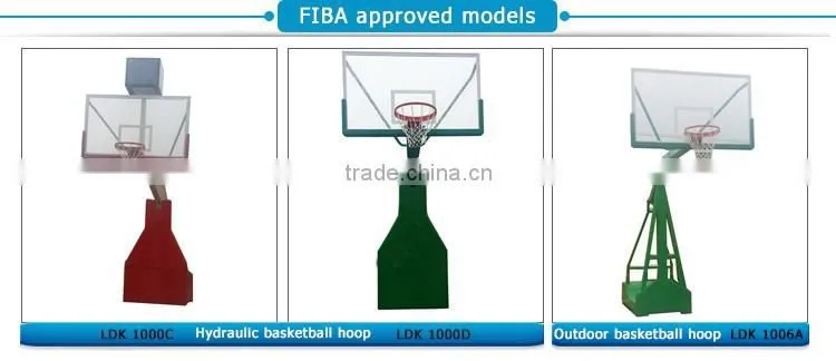 Indoor hydraulic basketball hoop