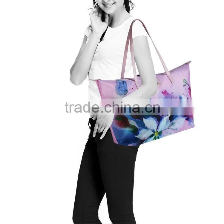 Nylon Beach Bag With Zipper Pocket Nylon Carry Bag