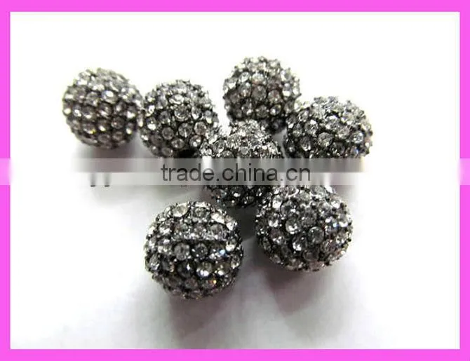 2013 crystal rhinestone ball beads metel pave alloy shamball beads gold ,silver ,rose gold,gunmetal color