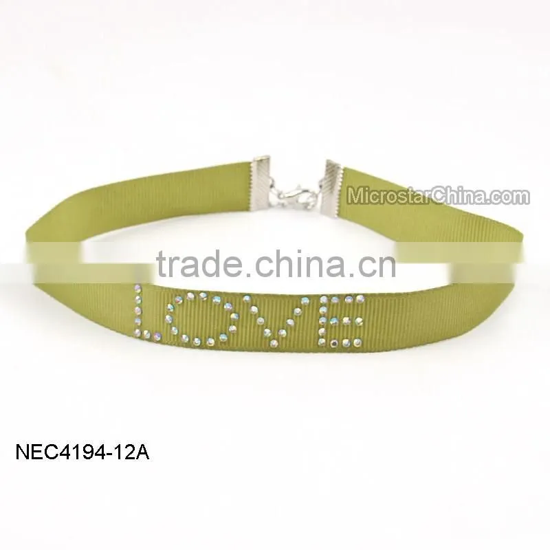 Latest Design Hotsale Adjustable Ribbon Choker Necklace