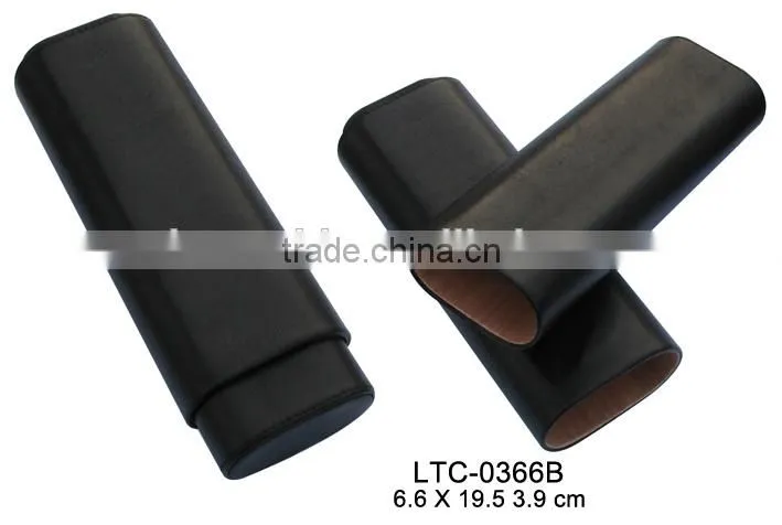 Pu travel holder leather cigar cases with cutter holder