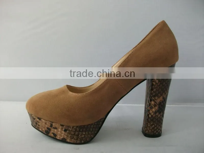 Elegant beautiful suede ladies dress shoes high heel shoes