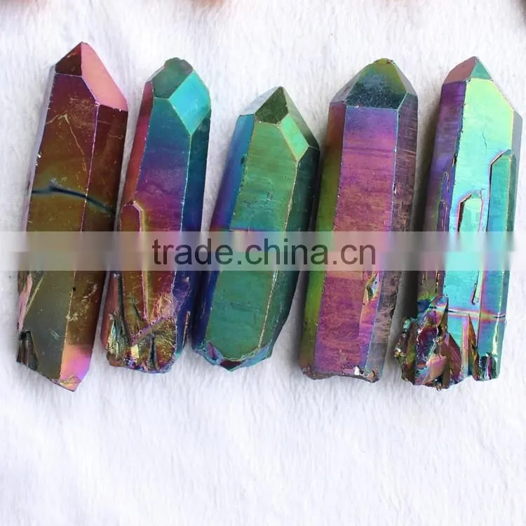 rainbow aura quartz points crystals healing stones