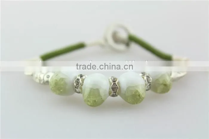 Bead ceramic wristband Bracelet , fish shape silver material bracelet