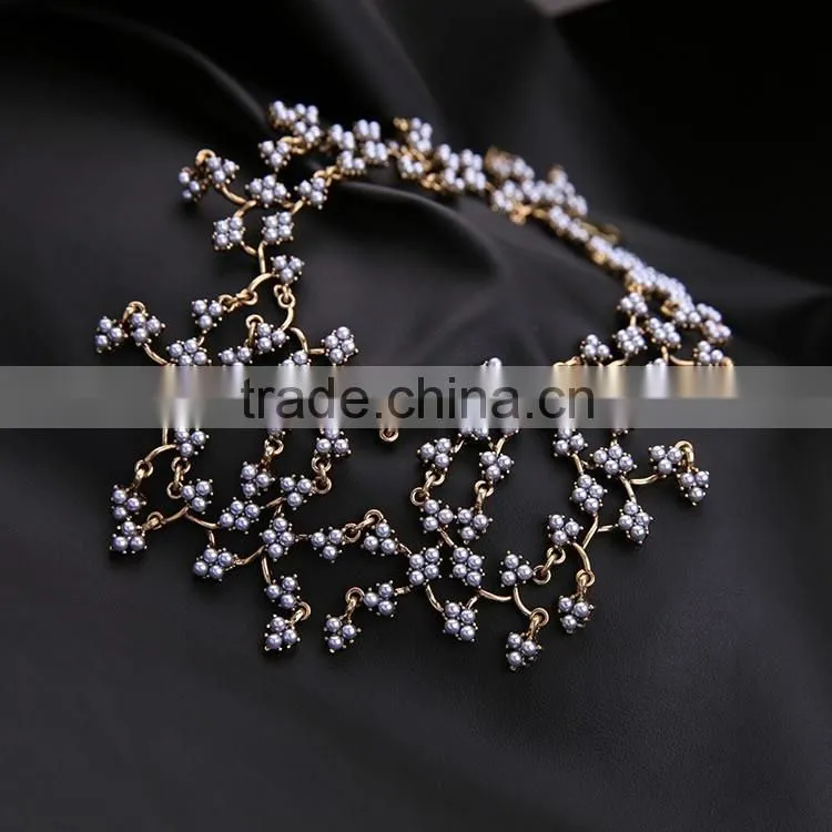 Cheap Wholesale Jewelry 2016 Latest Design Vintage Differant Design Pearl Necklace Small