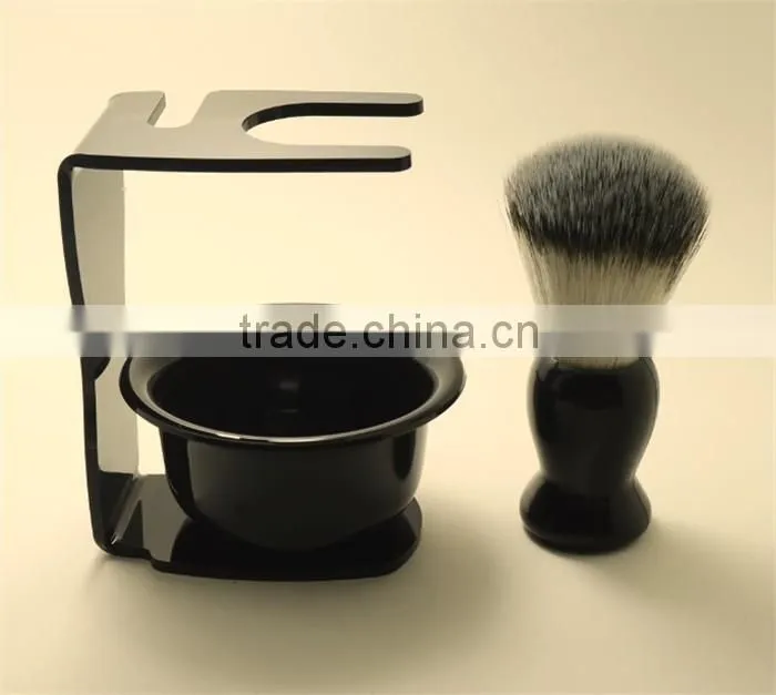 Cheap Beard Brush Wholesale Black Synthetic Shaving Brush Set