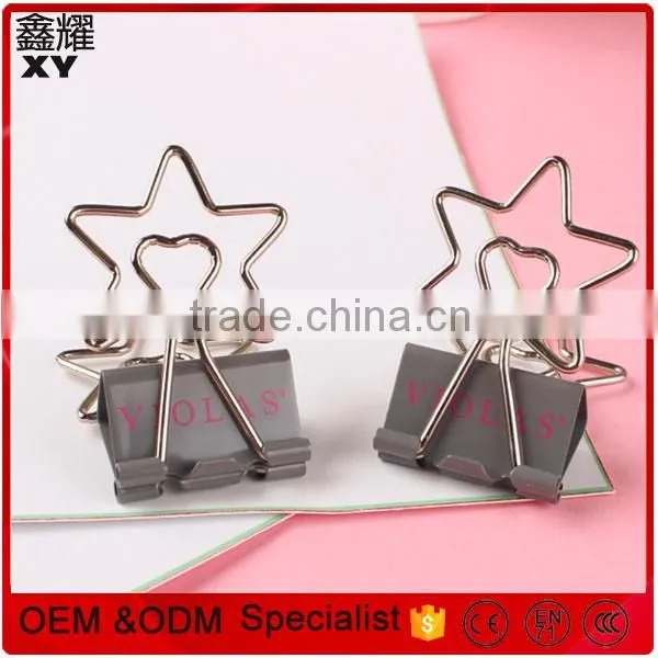 Golden color book shape paper metal clip for school