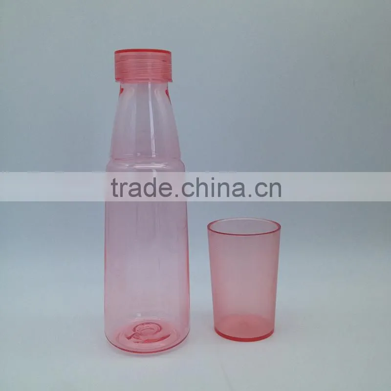 600ml water bottle with two cups on top manufacturer