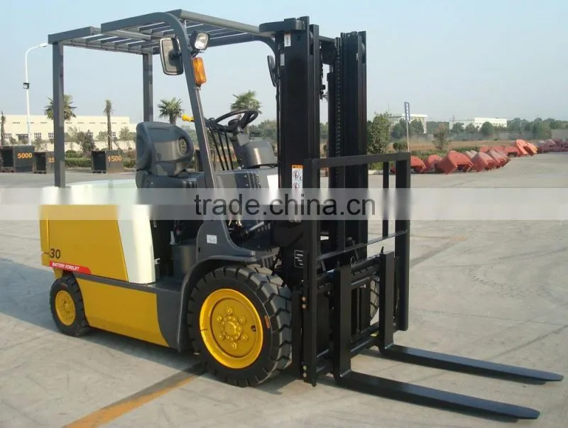 3 Ton Electric Battery Forklift Truck Lifting Height 4m With Full Free Mast