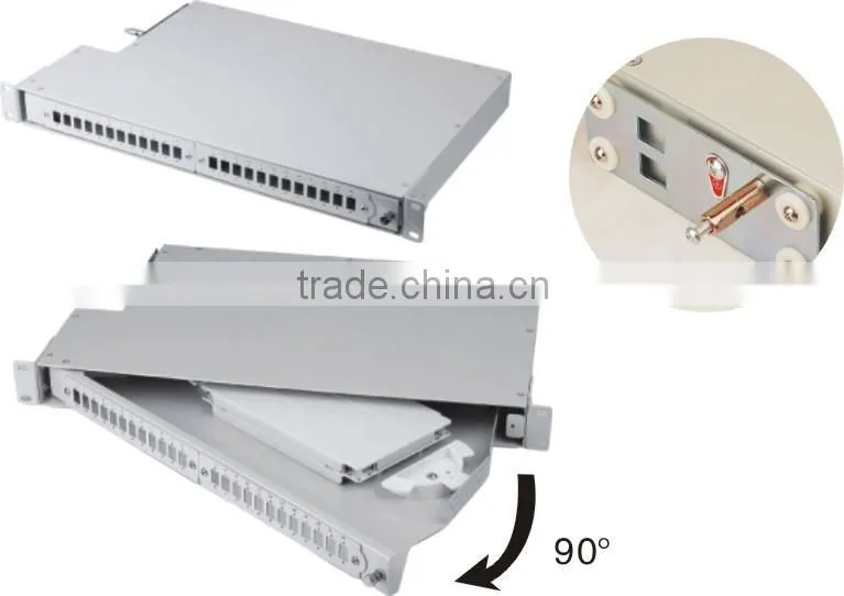 Rack-mount drawer type 19" fiber optic patch panel 12 ports/24 ports optical fiber patch panel