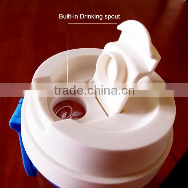 380ML clear plastic tumbler on-the-go with carrying hook