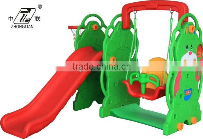 8007C Bear plastic swing and slide combination