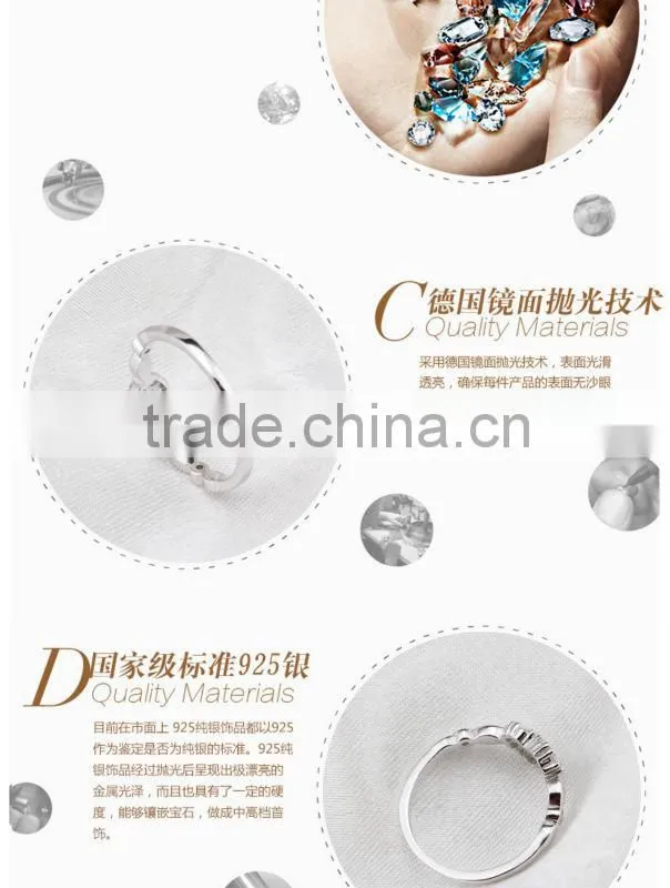 OUXI 2015 summer Fashion 18k rhodium plated ring Y70048
