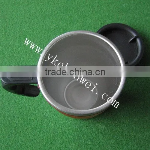 Colorful Travel mug with stainless steel holder and plastic ring