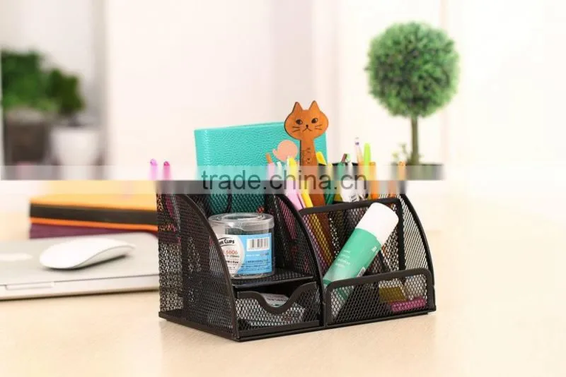 Mesh Pencil Pot organizer Compartments