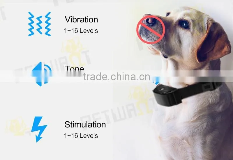 2016 new pet products rechargeable vibrating anti bark collar