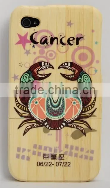 OCASE Manufacturer Maple Wood Zodiac Sign Color Drawing Printing phone cover for iphone 6