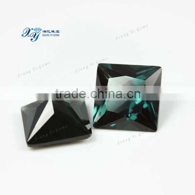 Beautiful Synthetic Green Spinel 8x8mm Suqare Shape Xiang Yi Gems Spinel