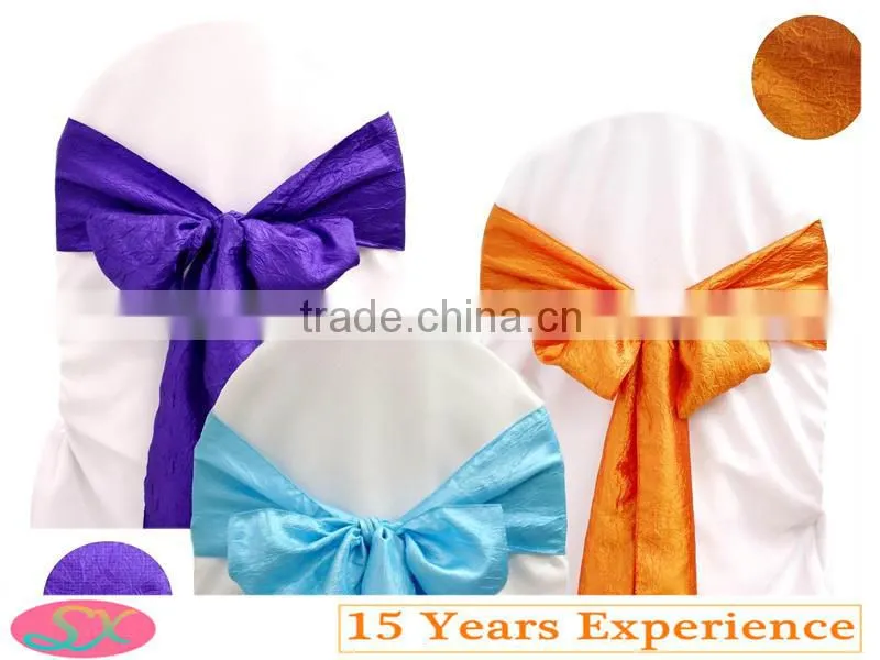 Pintuck satin chair sash wedding chair sash banquet chair sash