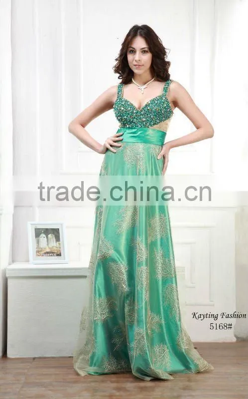 Green Sequins Beaded Wholesale Sexy Long Evening Dresses for Veiled 5168