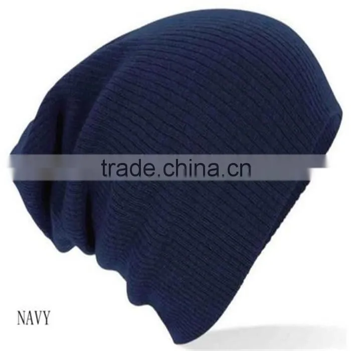 High quality promotional custom winter warm beanie plain color knitted hat