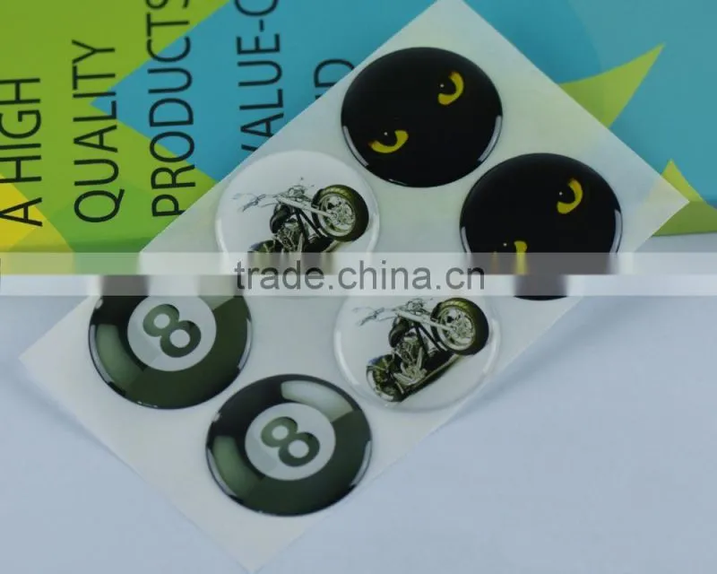 Funny heart-shaped custom epoxy sticker 3m epoxy sticker for decoration or children
