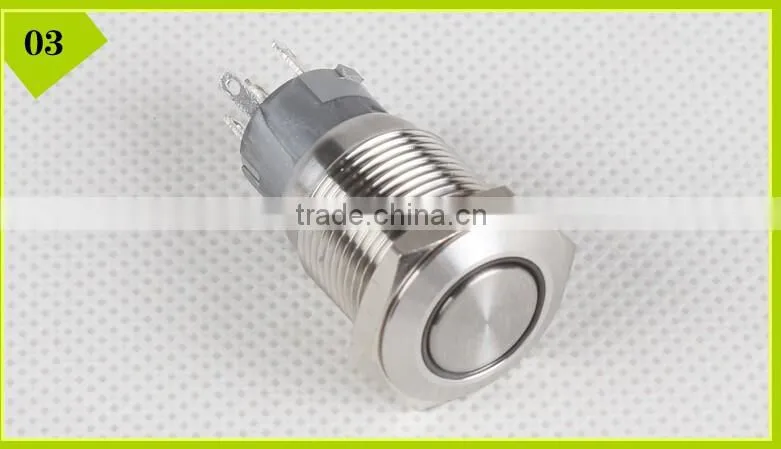 Power Symbol 16MM 12V/24V LED Momentary Horn Button Metal Switch