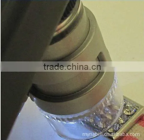 hot sale iphone camera microscope with 2 led light and 1 uv light 60x binocular microscope