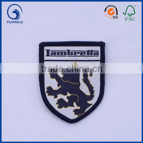 cheap custom sew on embroidery clothing badge