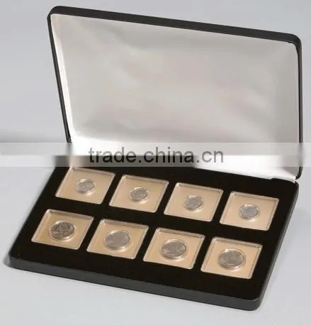Coin Display Cases with Black Leatherette