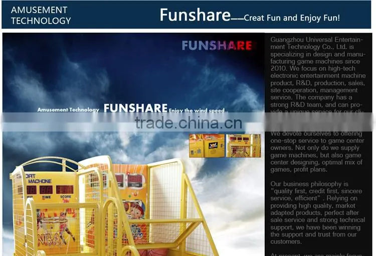 Funshare popular coin operated mini street basketball arcade game machine for children