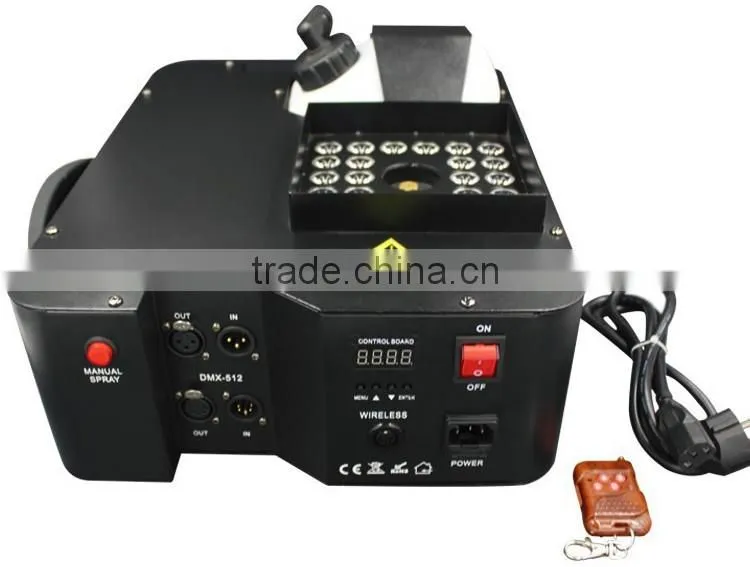 Up Spraying Pyro Vertical 3in1 RGB 24*3w LED Fog Machine 1500w DJ Geyser RGB