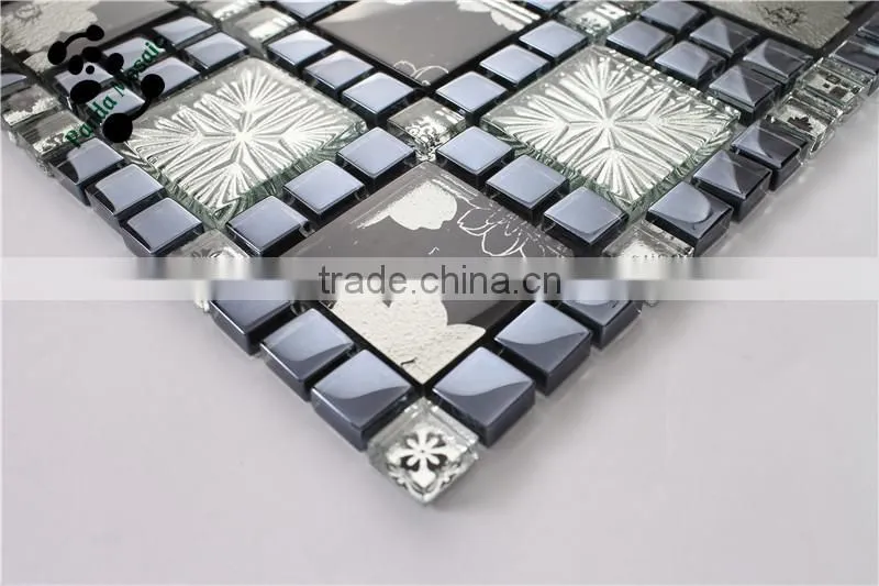 SMP26 Small and big square mosaic crystal glass mosaic tiles interior wall decoration mosaic