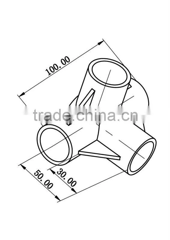 JY-A003|Plastic connectors for lean pipe|Durable plastic joint for pipe rack|Industrial plastic joint