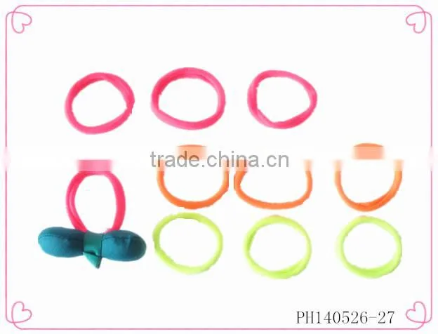 Rubber hair elastic,plain hair scrunchy, different color ponytail for girls