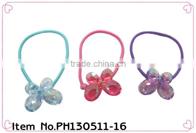 2014 hot sale girls elastic hair ties with button