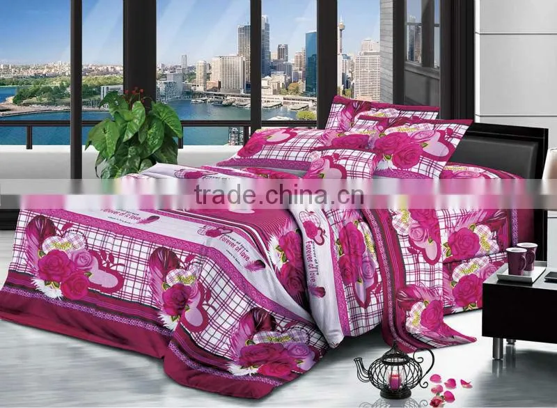 disperse/reactive printed polyester peach skin microfiber fabric for bed sheet